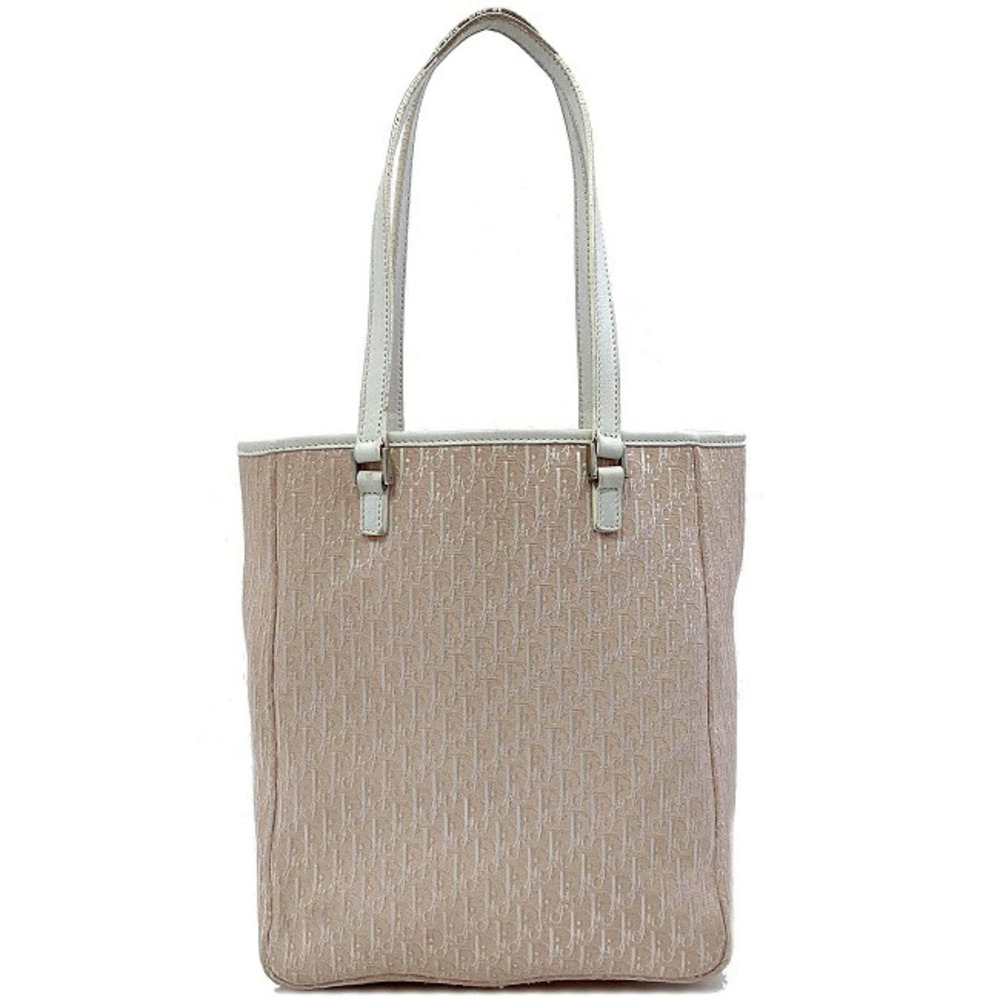 Christian Dior Tote Bag Pink White Trotter Vertical Shoulder All over CD - Picture 2 of 10